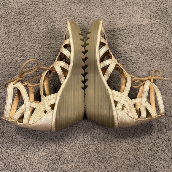 Fly London Yuke Wedge Sandals Womens Size 38 Leather Lace Up Gladiator Shoes - Picture 7 of 11